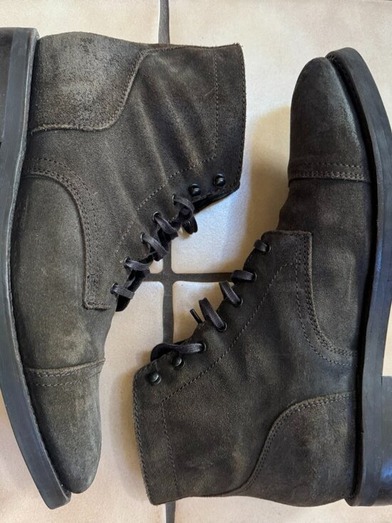 Thursday Boot Co. Captain Boot in Dark Olive Suede (Size 13) main image 7